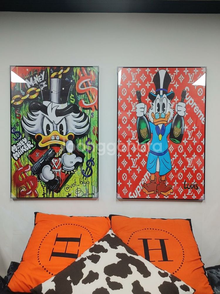 돔페리뇽 루이비통 도널드덕 대형 팝아트 그림 액자 소품--4