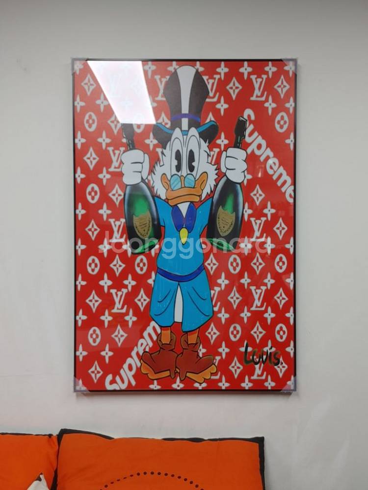 돔페리뇽 루이비통 도널드덕 대형 팝아트 그림 액자 소품--3