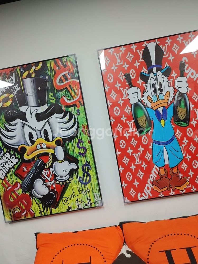 돔페리뇽 루이비통 도널드덕 대형 팝아트 그림 액자 소품--6