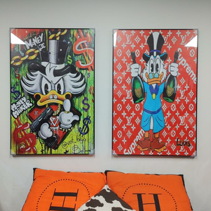 도널드덕 디즈니 루이비통 명품 팝아트 그림 액자 소품