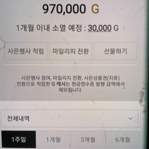 갤러리아백화점 G캐시 94만원 판매합니다.(5% 할인)