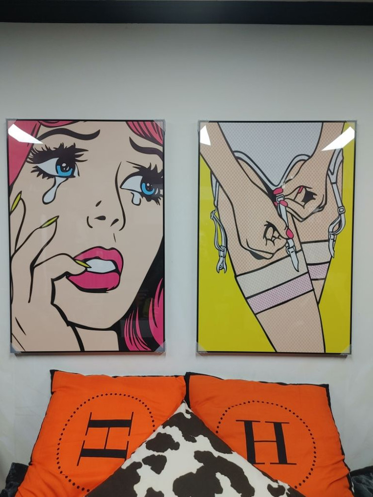 감성 컬러 여인 대형 팝아트 그림 액자 인테리어액자--7