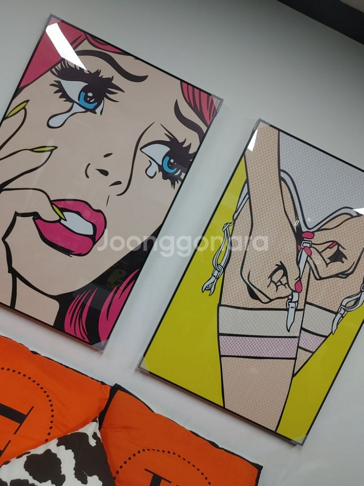 감성 가터벨트 여인 대형 팝아트 그림 액자 인테리어소품--1