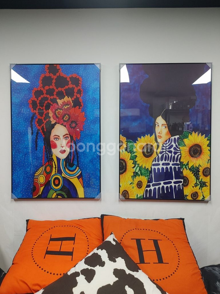 쿠사마야요이 해바라기 여인 대형 그림 액자 인테리어소품--2