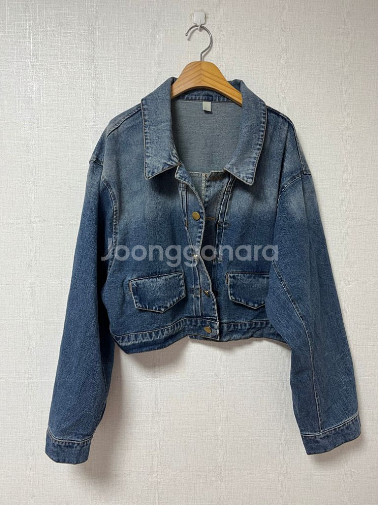 새상품 청자켓 청남방 데님 숏 크롭 점퍼 아우터--1