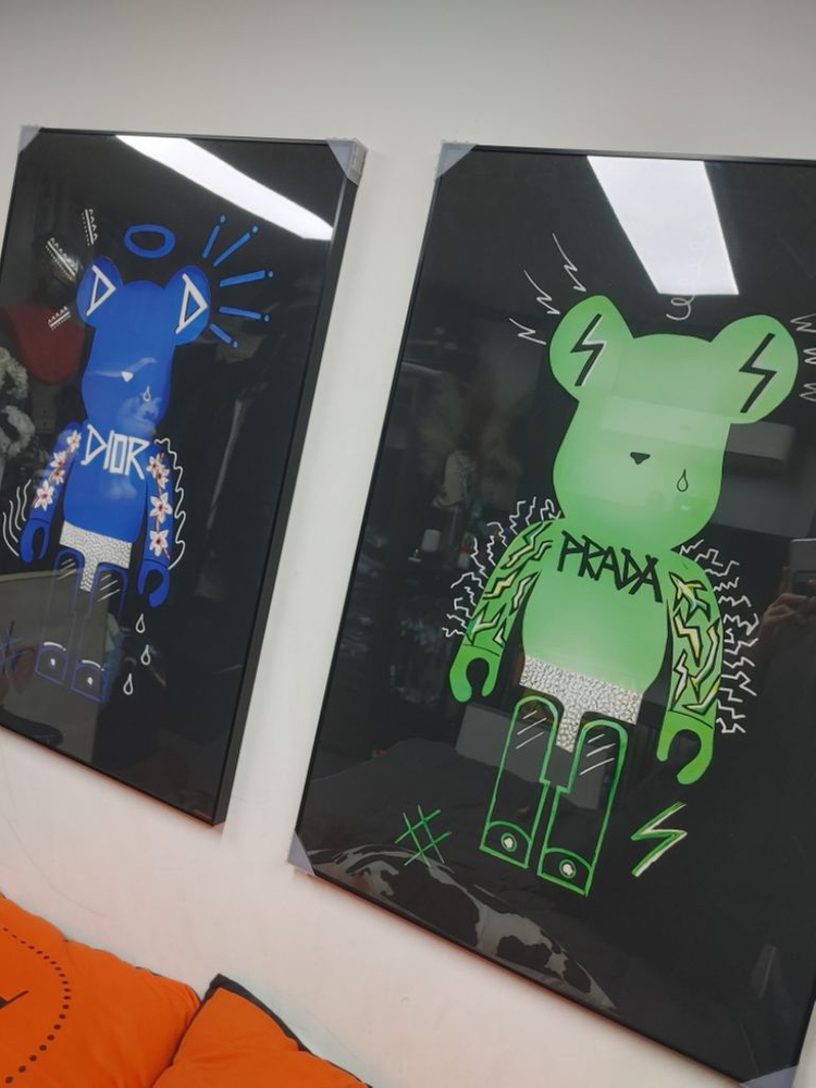 베어브릭 피규어 대형 곰 그림 액자 인테리어소품 예술품--7