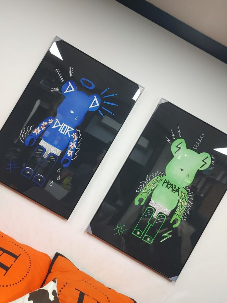 베어브릭 피규어 대형 곰 그림 액자 인테리어소품 예술품--5