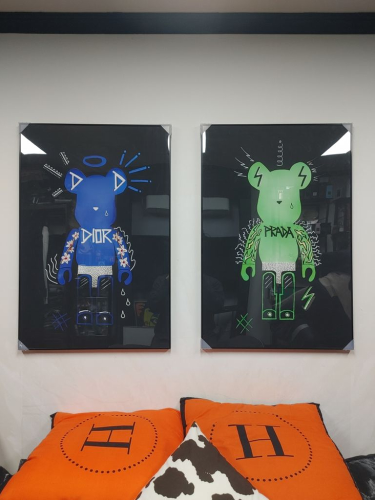 베어브릭 피규어 대형 곰 그림 액자 인테리어소품 예술품--2