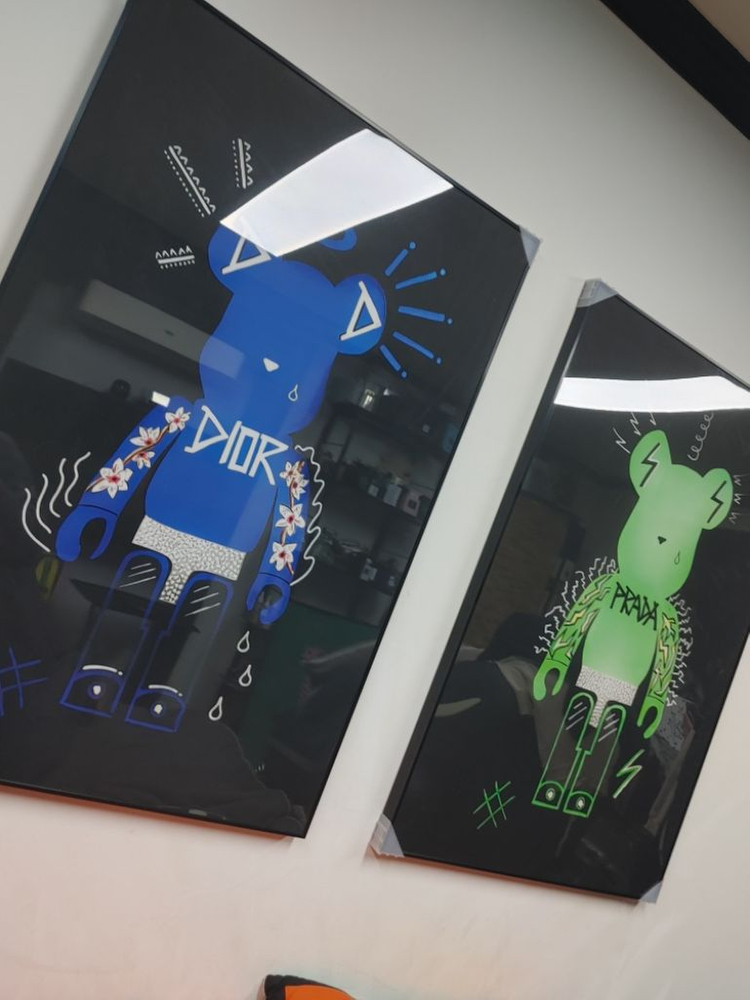 베어브릭 피규어 대형 곰 그림 액자 인테리어 그림액자--5