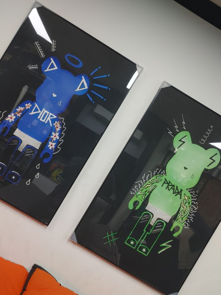 베어브릭 피규어 대형 곰 그림 액자 인테리어 그림액자--4