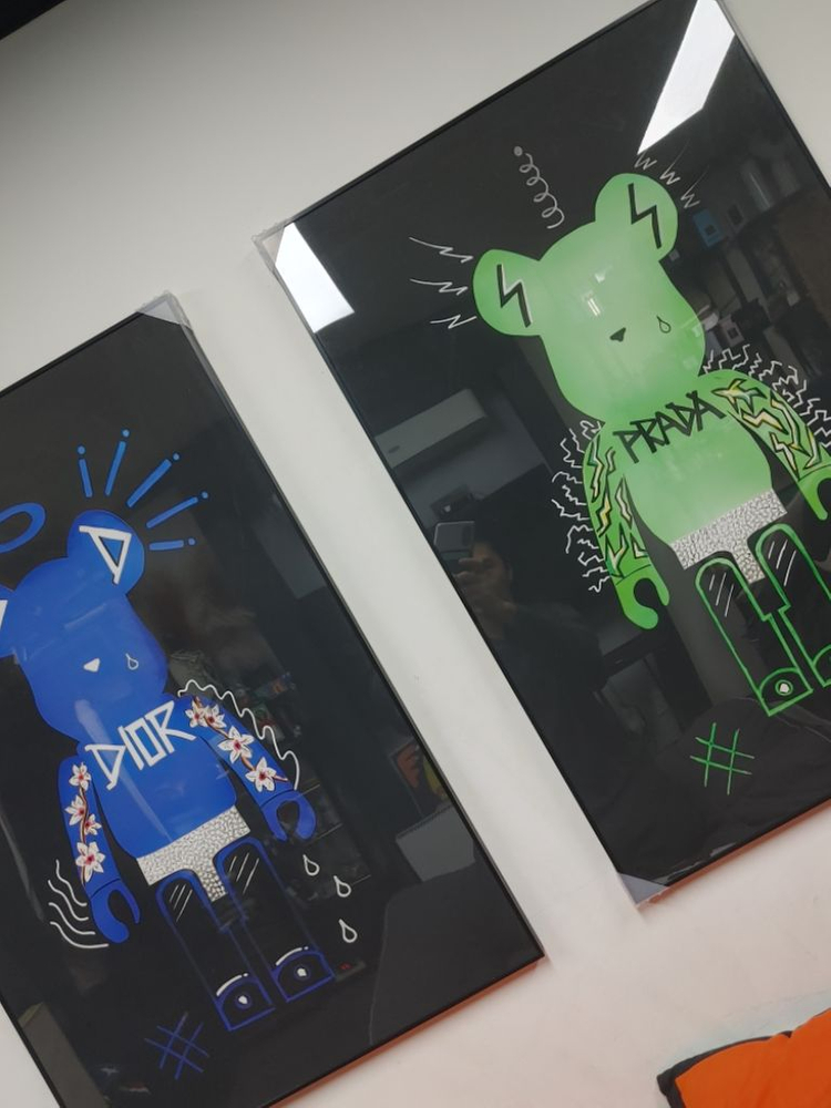 베어브릭 피규어 대형 곰 그림 액자 인테리어 그림액자--7