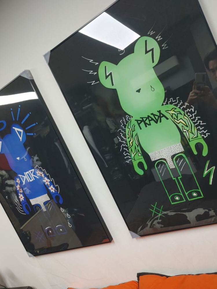 베어브릭 피규어 대형 곰 그림 액자 인테리어 그림액자--9