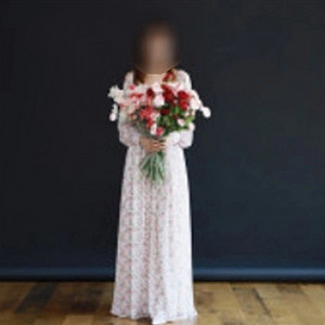 잔꽃 꽃무늬 핑크 브이넥 옆트임 드레스