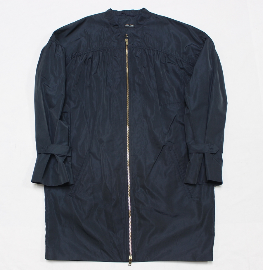 미우미우 정품 여성 루즈핏 38 홀겹 롱자켓 코트 깨끗