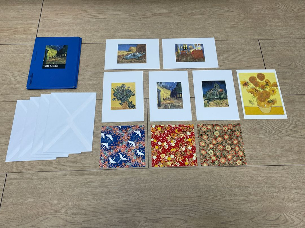반고흐 엽서 6장/봉투 4장/일본색종이 3장 묶음판매--0