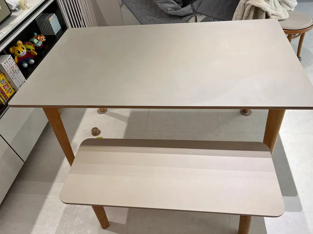 오블리크테이블 리노 식탁+벤치의자(분해완료) 이미지