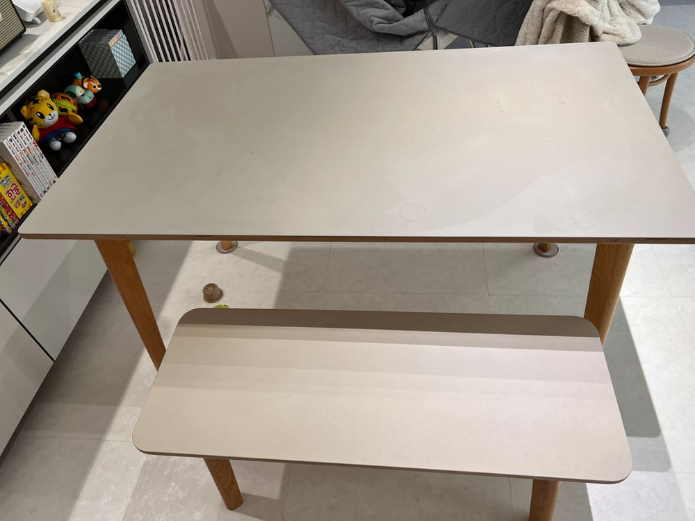 오블리크테이블 리노 식탁+벤치의자(분해완료) 이미지