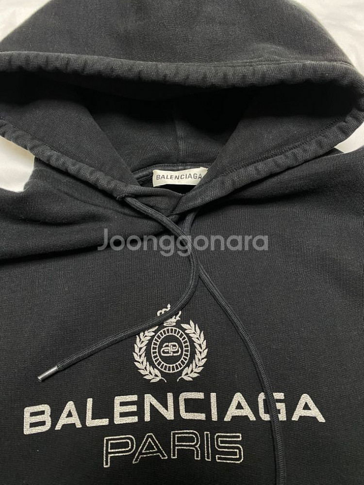 (M) 발렌시아가 월계수 후드티 블랙--3