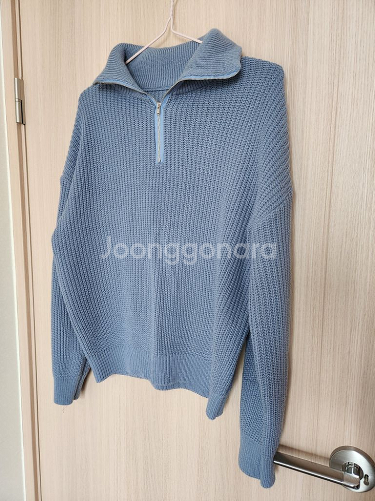 여성 반집업니트 카라니트티 스웨터--1