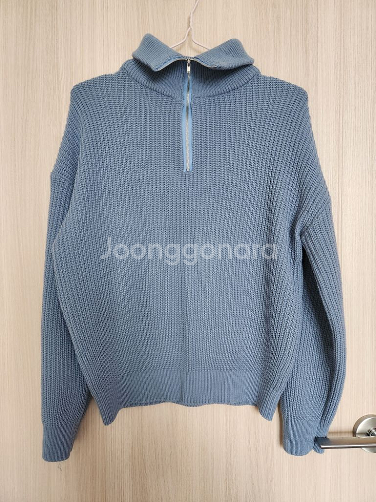 여성 반집업니트 카라니트티 스웨터--2