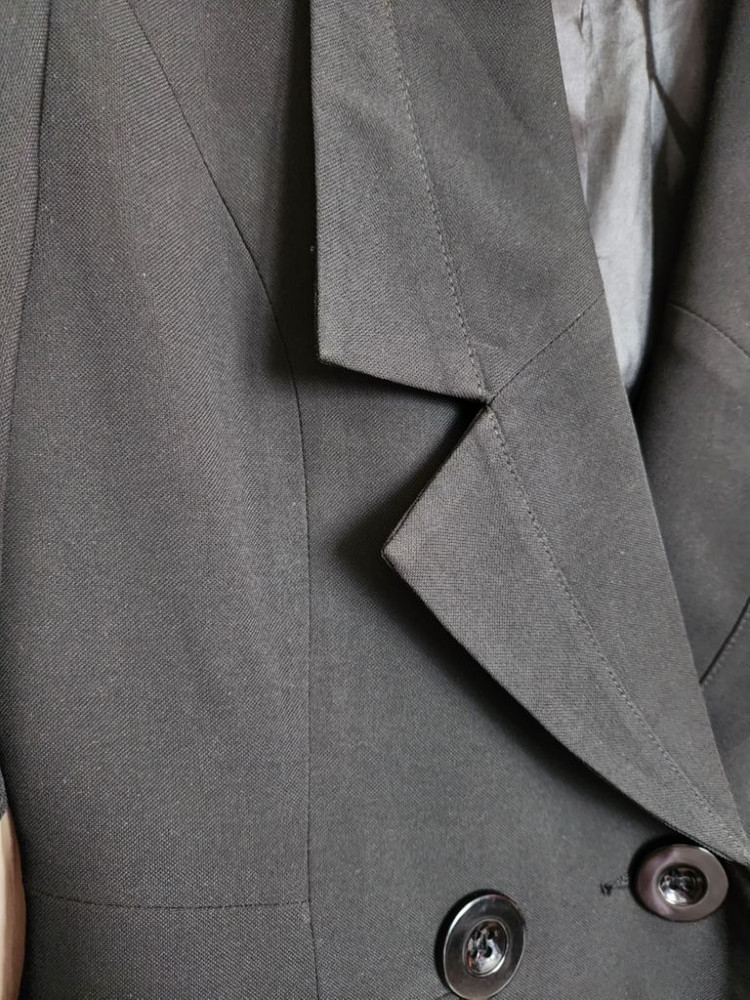 여자 봄가을코트 검정더블코트 정장자켓--2