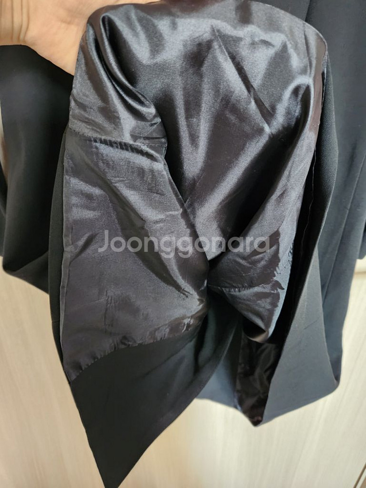 여자 봄가을코트 검정더블코트 정장자켓--6