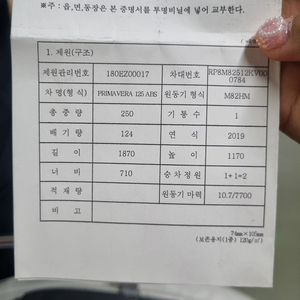 2019년식 베스파 프리마베라