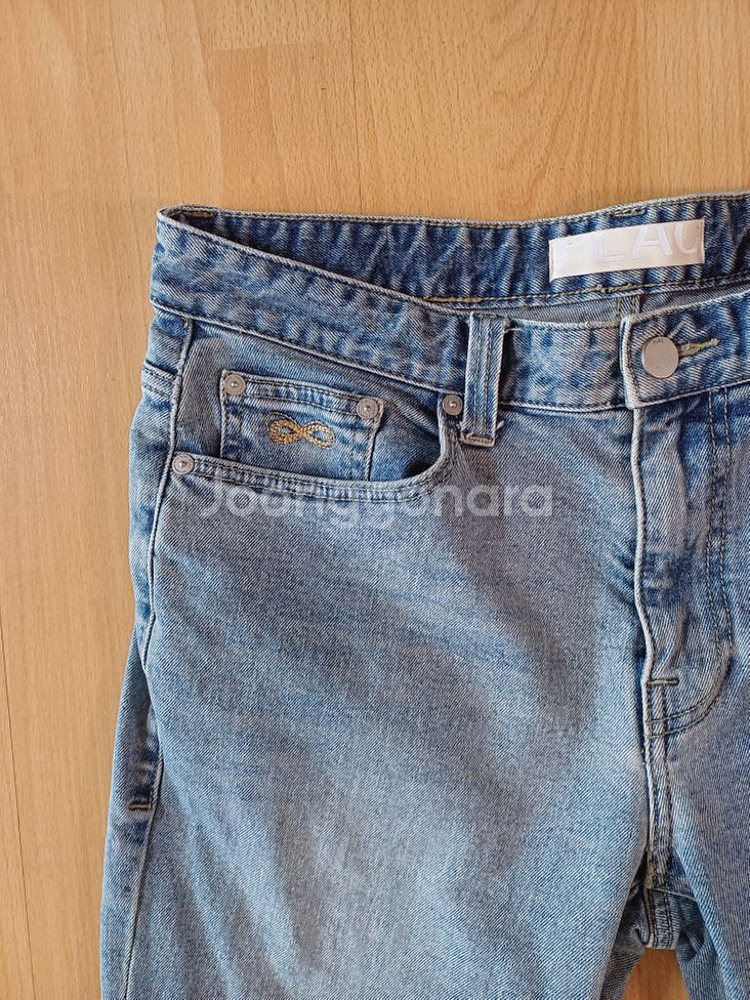 남성 플랙진 슬림핏 데님 일자청바지 (연청.사방스판33--1