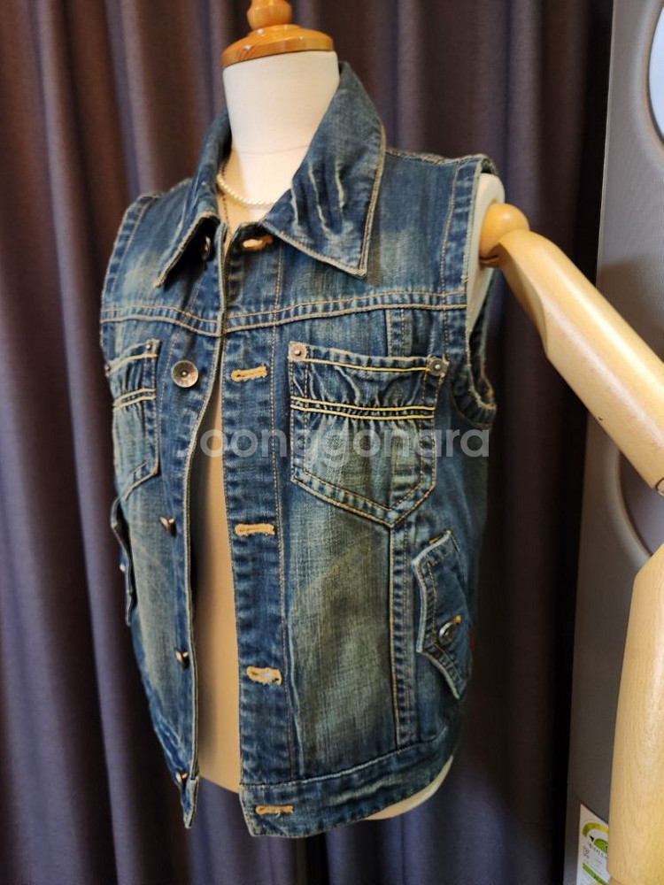 90. 빈티지 데님 조끼/베스트--1