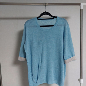 새옷 77) 린넨 블렌딩 소매배색 티셔츠