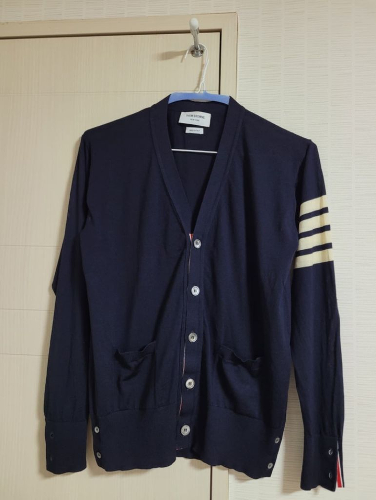 톰브라운 메리노룰 가디건 네이비 3사이즈--0
