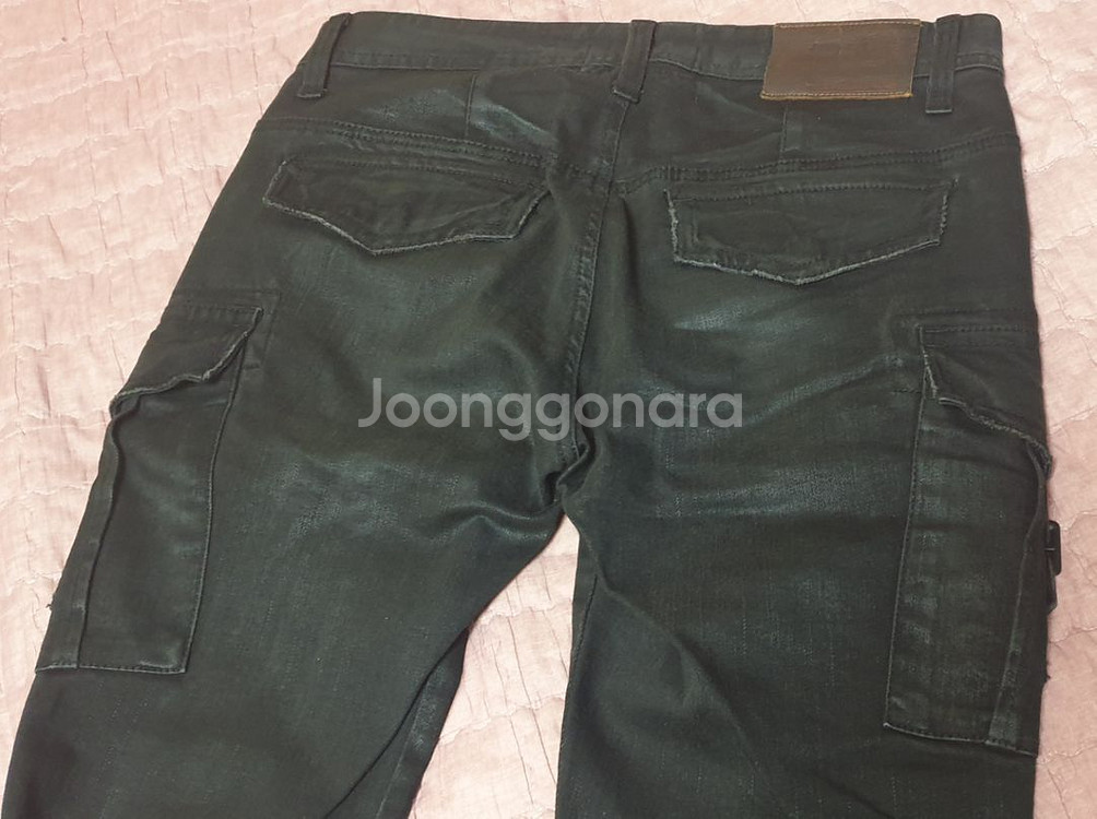 32사이즈)버커루 흑청 카고 바이커진--5
