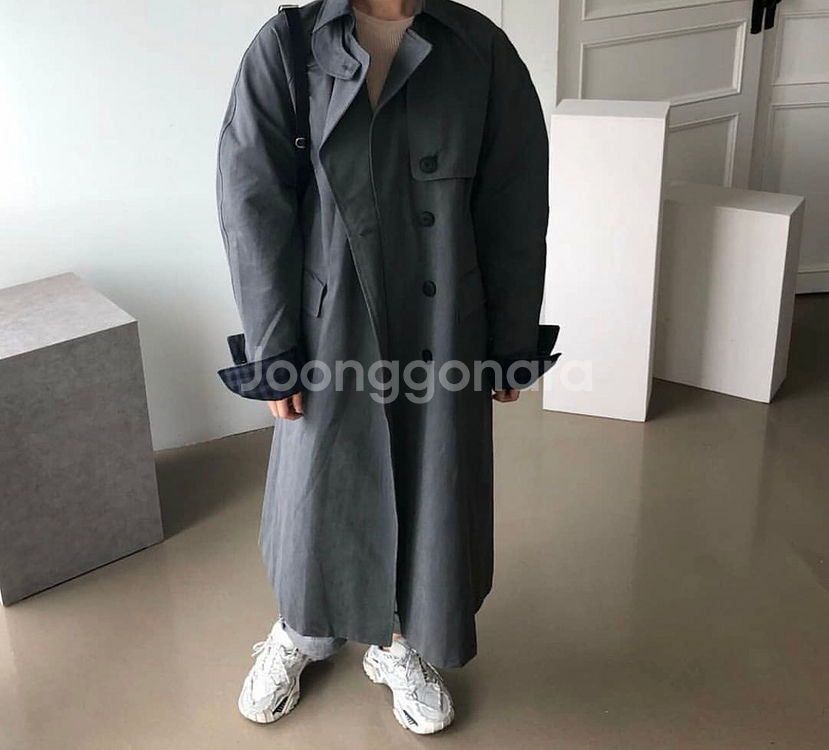 탑퀸 도매택 차콜 트렌치코트 판매해용--1