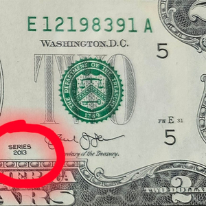 2013년 미국 $2, 완전미사용(진폐)