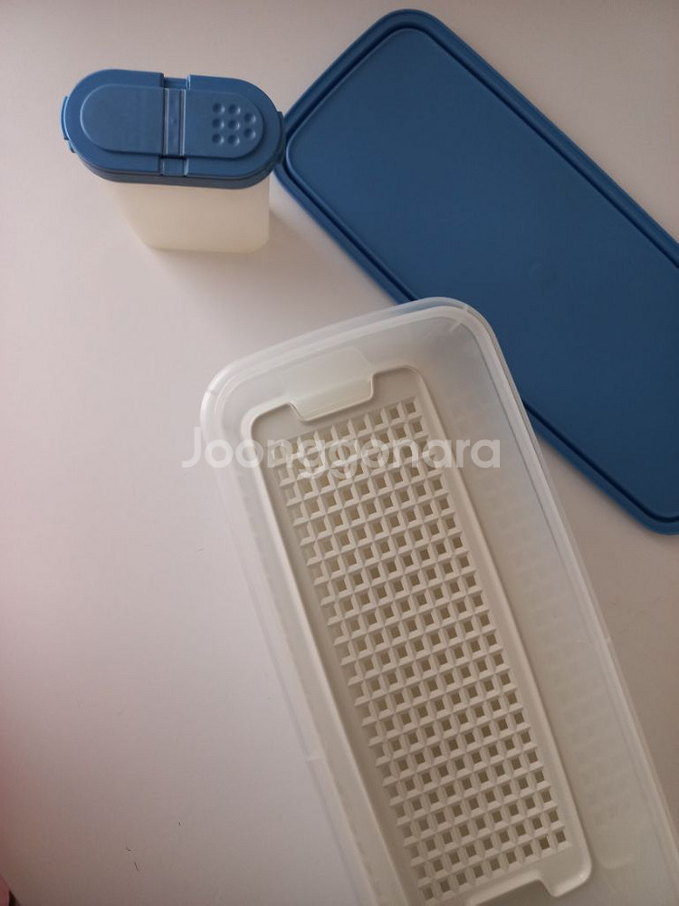 [새상품+무배] 타파웨어 사각 채반세트, 캠핑 밀폐용기--4