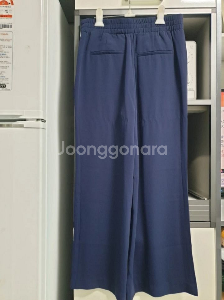 (새상품)조르쥬레쉬 세미 와이드팬츠(네이비)--3
