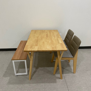 고무나무 원목 4인식탁 테이블 의자 세트