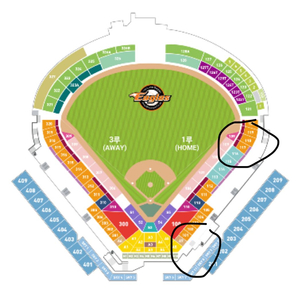 26일(금) 한화이글스 두산베어스1,2층 1루 내야지정