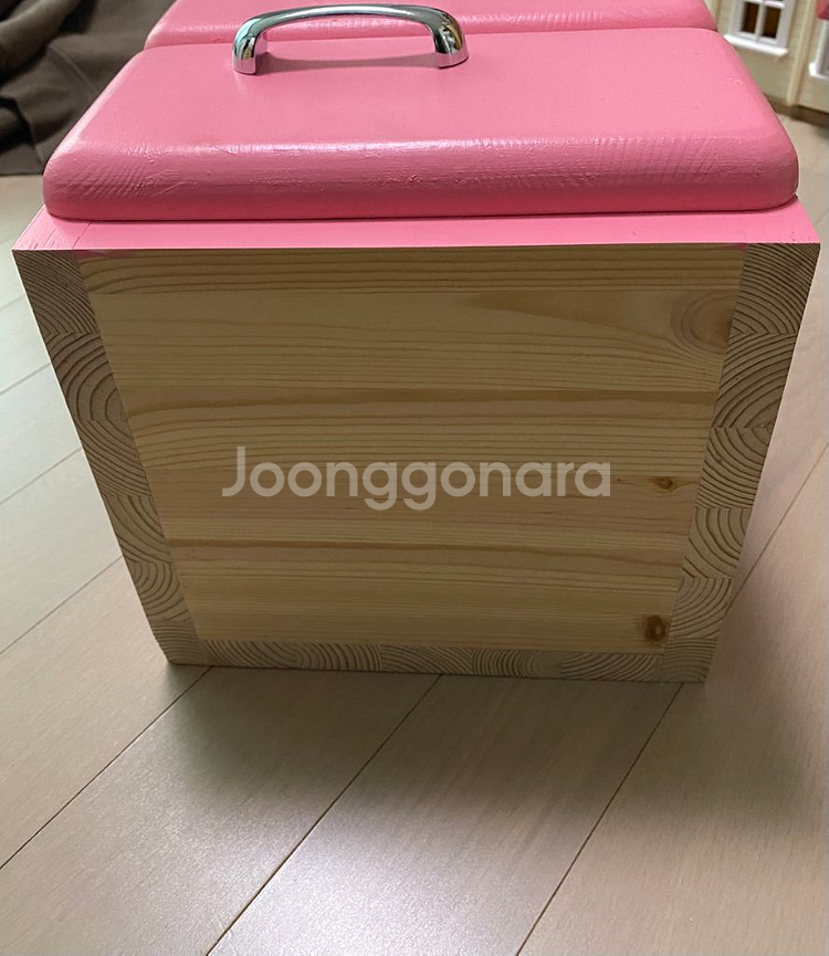 수제 소나무 원목 3단 수납함--1