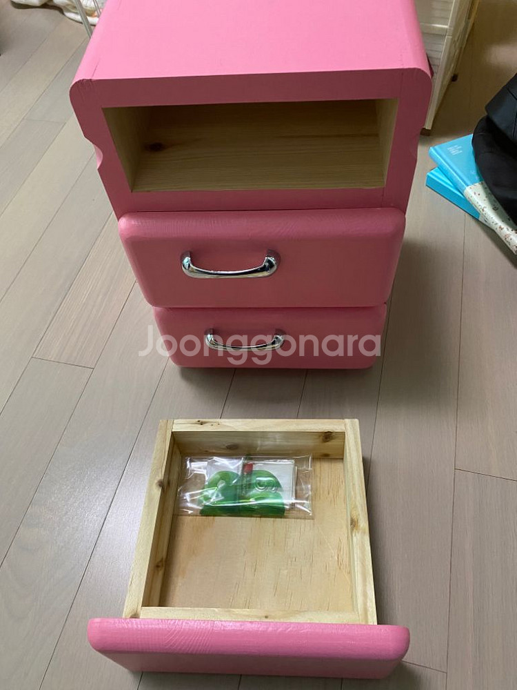 수제 소나무 원목 3단 수납함--7