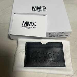 새상품) MM6 메종 마르지엘라 로고 카드지갑 블랙