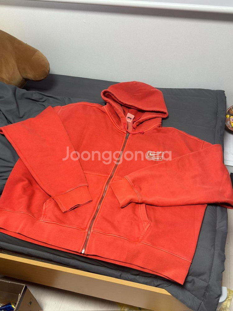 나이키x스투시 나투시 후드집업 셋업 하바네로 레드 XL--0