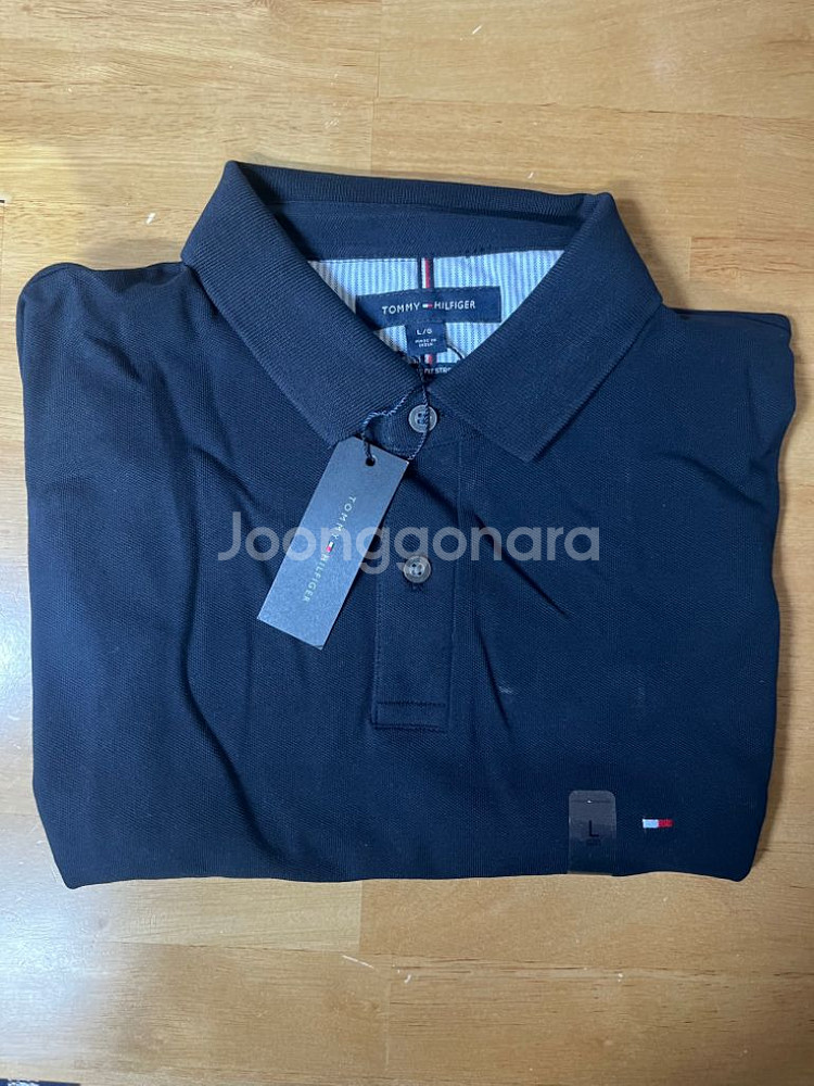 타미힐피거 남자 클래식핏 카라 반팔(네이비 L)--3