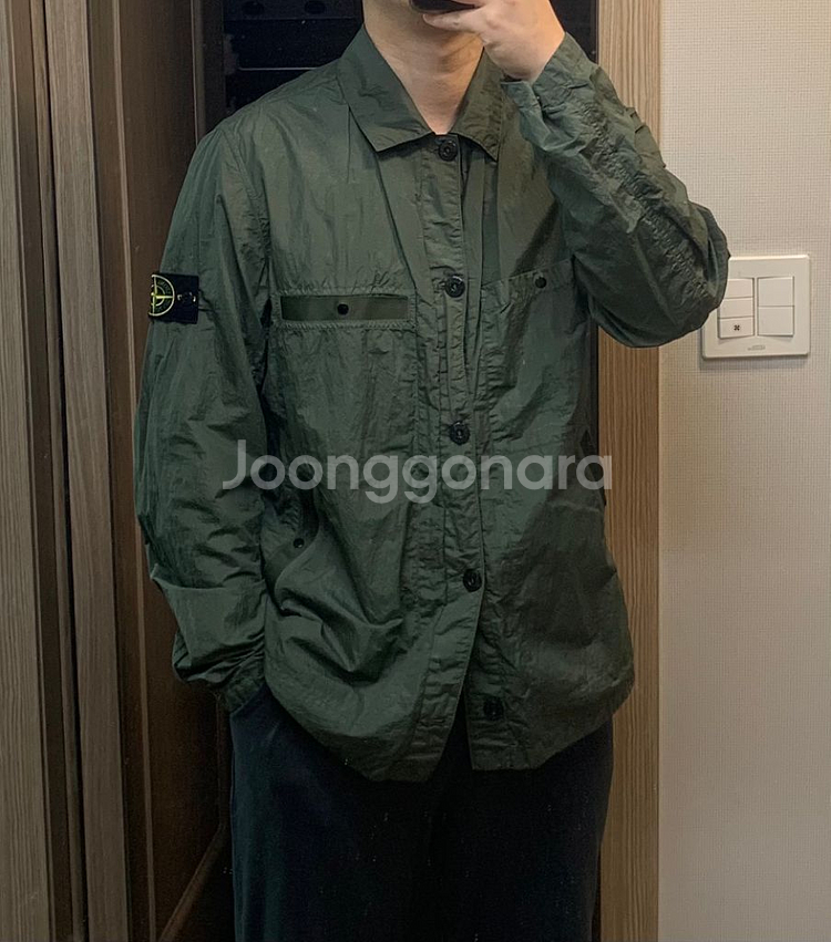 스톤아일랜드 나일론 시어서커 오버셔츠 자켓 xl 카키--2