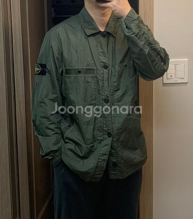 스톤아일랜드 나일론 시어서커 오버셔츠 자켓 xl 카키--2
