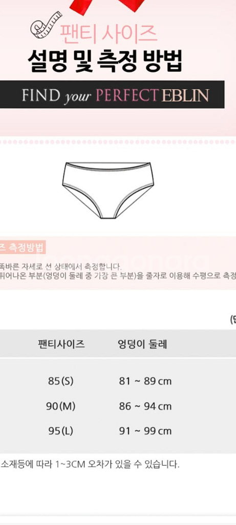에블린 블랙 레이스 팬티 85S(90S)--3