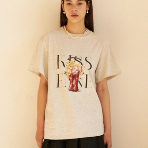 [키센느] 키스 포 플라워 티셔츠 _메란지그레이