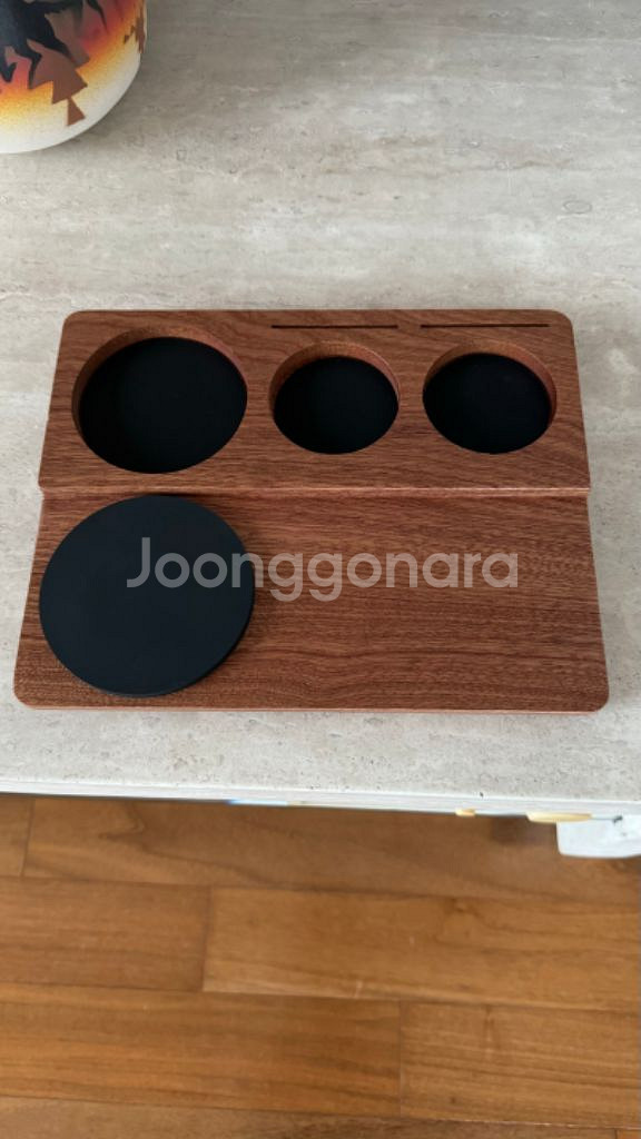 커피 원목 탬핑매트 포터필터 거치대--1