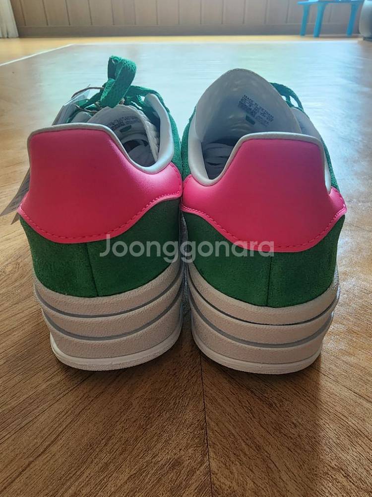 새상품)아디다스 가젤 볼드W 여성 225mm 그린핑크--3