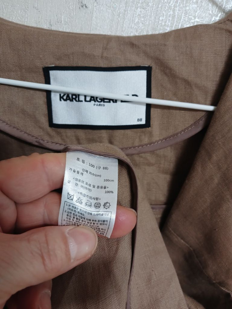 여성 칼라거펠트 마100% 린넨자켓 (새상품.박시100 이미지